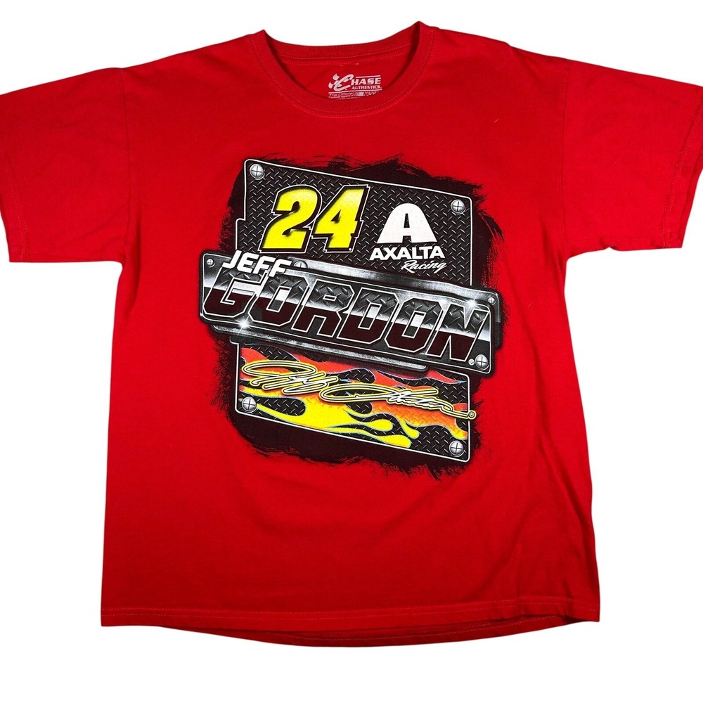 Chase Authentics Jeff Gordon NASCAR Mens Large Red Axalta Racing Graphic T-Shirt